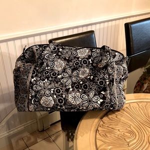 COPY - Large black and white flowered Tote bag